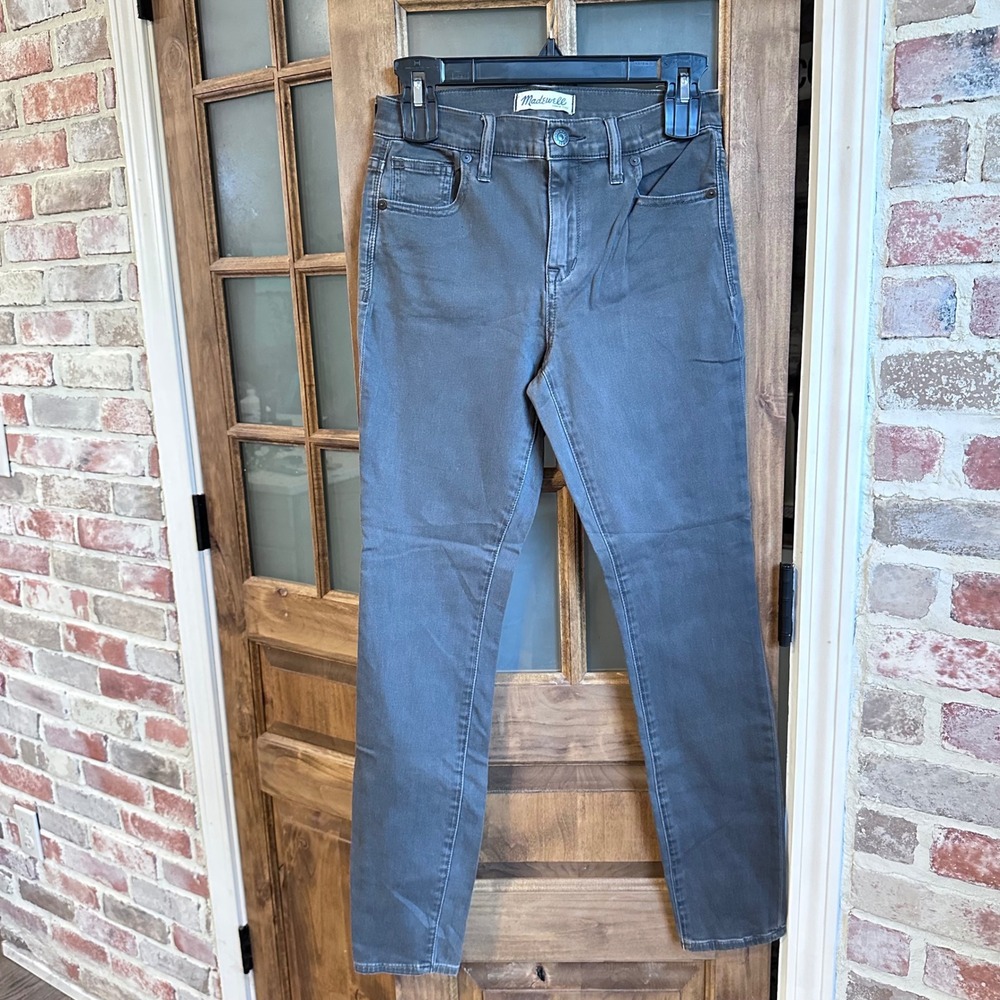 Madewell High‎ Riser Skinny Jeans Women Gray High Waisted Stretch Denim 26